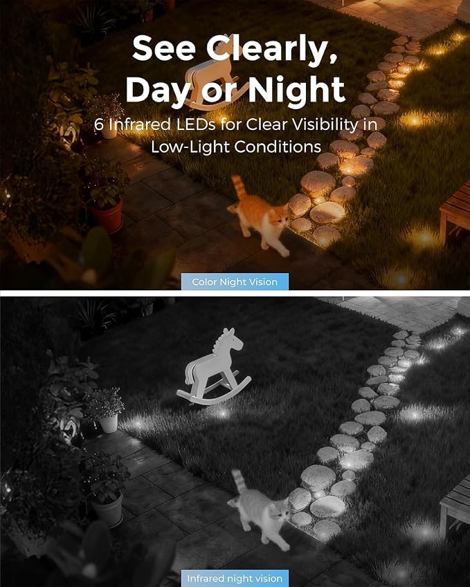 Devo Security Camera Wireless Outdoor 2.3K Color Night Vision, AI Detection