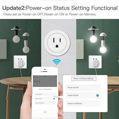 MoesGo Smart WiFi Power Dimmer Plug, Brightness Adjust Timer Socket, Tuya Smart Life App Remote Control, Compatible with Alexa and Google Home, 2 Pack, White