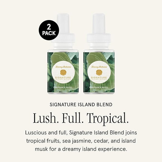 Pura & Tommy Bahama Home Scent Refill - Smart Home Air Diffuser - Premium Fragrance in Every Refill - Household Essential - Diffuser Fragrance - 2 Pack, Signature Island Blend