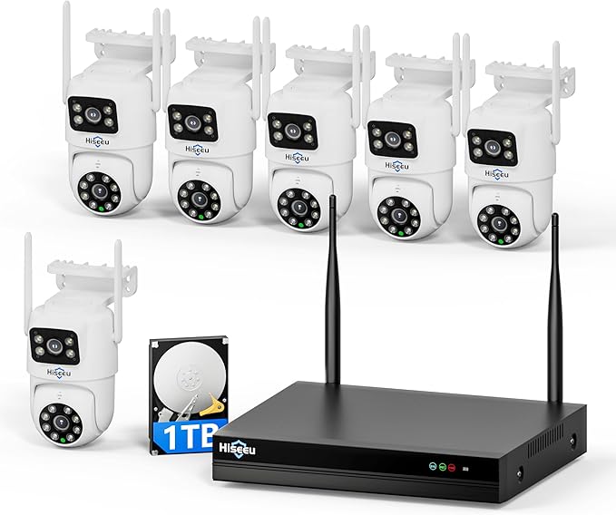 Hiseeu Wireless Security Camera, 6 Cam-Kit, 1TB HDD