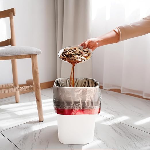 Trash Can - Small Waste basketbin - 1.8 Gallon- for Office,Home,Bathroom,Kitchen - White