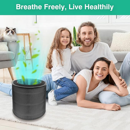 2 Pack DR-HAP005S Replacement Filters Compatible with Dreo Air Purifier, True H13 Filter, All-Round Powerful Filtration (Black)