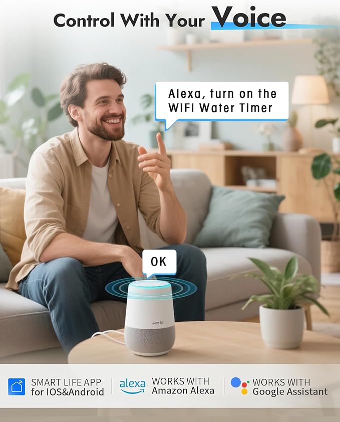 Insoma WiFi Water Timer for Garden Hose, Brass Inlet Outlet