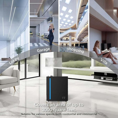 Waterless Essential Oil Diffuser 3000 Sq.Ft Coverage for Large Home,Hotel,Office,Includes fragrance essential oil set.Cold Air Scent Diffuser Machine with Bluetooth App Control,HVAC Fragrance Diffuser