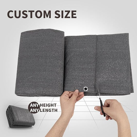 LOVE STORY Custom Size 3.3'x2' Dark Grey Balcony Privacy Screen,UV Block Privacy Fence Screen,90% Shield for Outdoor Pool Garden Apartment Railing