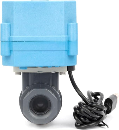 U.S. Solid WiFi Smart Motorized Ball Valve 1/2 in NPT, 2-Way PVC Electric Valve, USB Powered, LED Indicator, Remote On/Off for Water and Irrigation