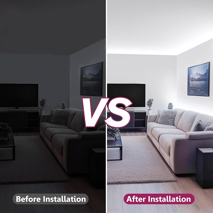 EMITEVER COB LED Strip Lights White, 5000K Tape Light Premium High Density, DC 24V, 360+Lumens/ft, 2560LEDs/Spool, Ra 90+, 16.4ft/5m, UL Listed 5 Year After-Service (Power Supply Sold Separately)