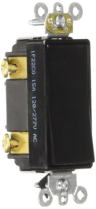 Leviton 15-Amp 120/277-Volt Decora Plus Rocker 3-Way AC Quiet Switch, 5693-2E, Black