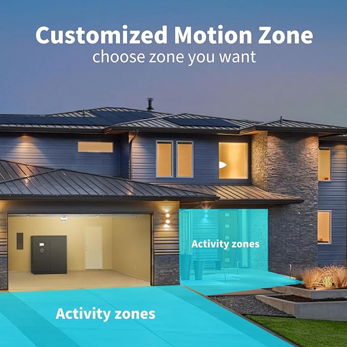 Luovisee WiFi Security Camera Wireless Outdoor 2 Packs,360° PTZ Solar Camera Outdoor Wireless for Home Security,Work with Alexa,AI Motion Detection,PIR Siren,Cloud & SD Card Storage, 2-Way Audio