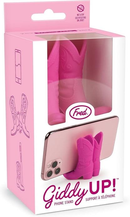 Genuine Fred Giddy UP Phone Stand, Pink, Cowboy Boot Tech Accessory, Fits Most Mobile Smartphones, Grippy Silicone, Fun Cowboy Boot Details