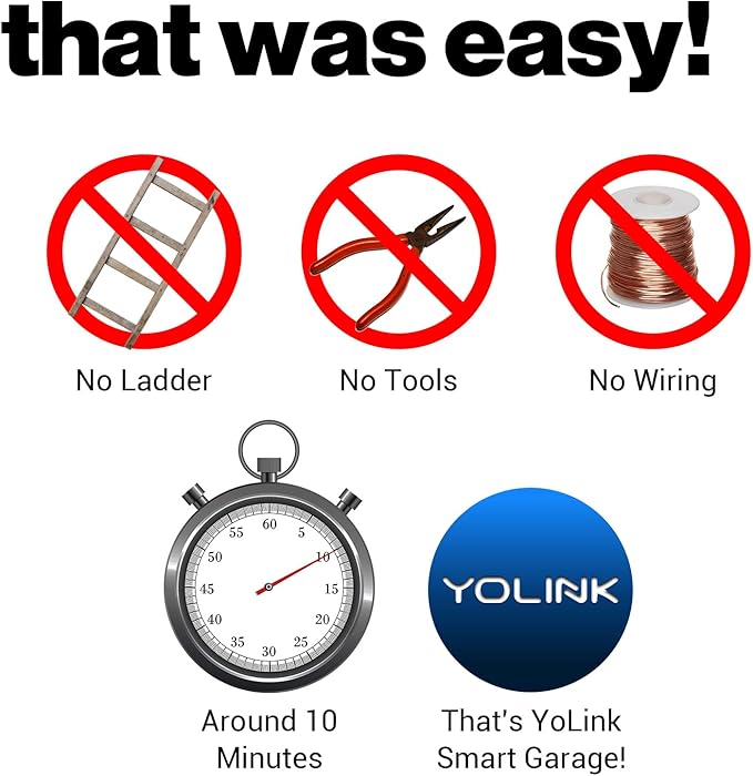 YoLink Garage Door Controller - Remote Control Existing Garage Door Opener, 1/4 Mile World's Longest Range Garage Door Operator Controller, YoLink Hub Required