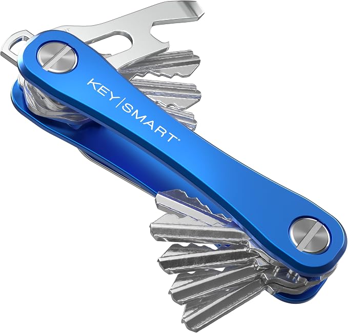 KeySmart Rugged Keychain Multitool Key Holder, Up to 14 Keys | Key Organizer for EDC. Expandable, Durable Build, Reduces Key Chain Bulk & Jingle, Pocket Clip & Bottle Opener Included