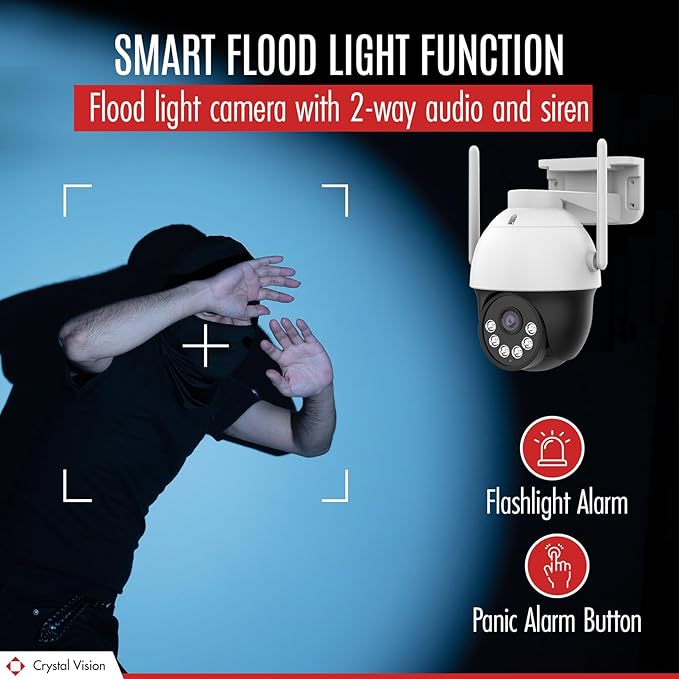 8CH AI Powered Floodlight & Two Way Audio NVR Kit (4X Pan-Tilt Camera Kit)