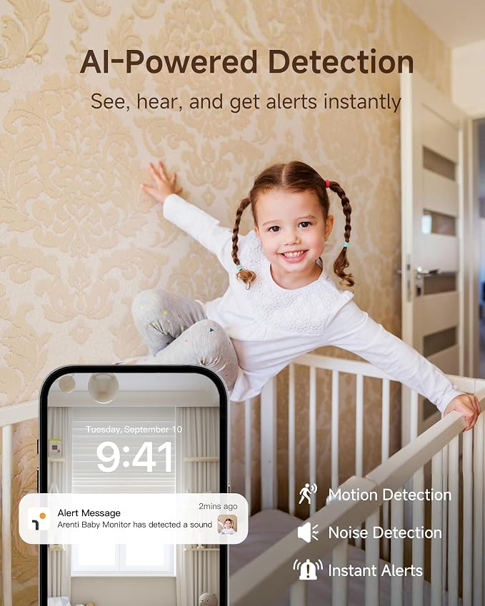 ARENTI Baby Monitor B2 Kit, WiFi 6 Camera, 5'' Upgraded Wireless Display
