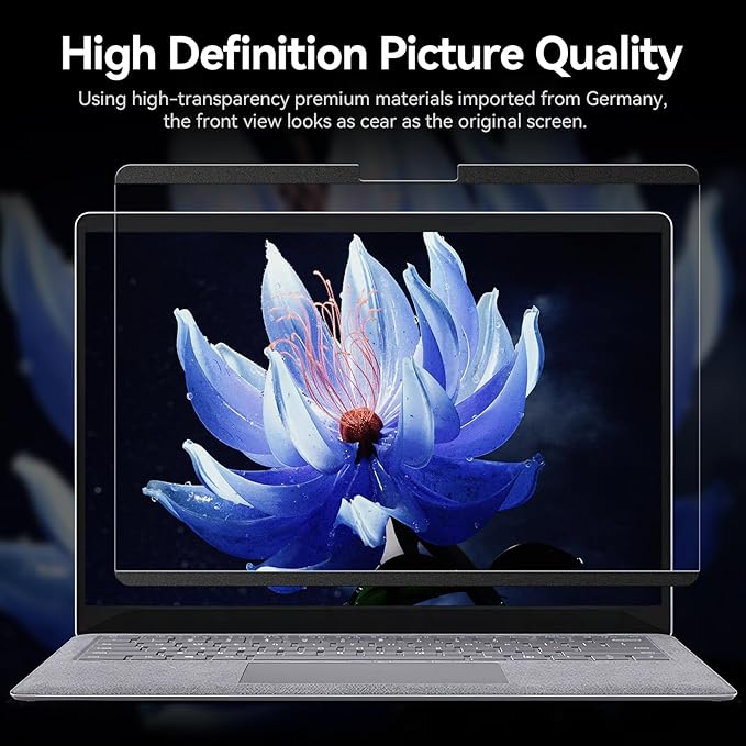 Magnetic Privacy Screen Compatible with 13.8 Inch Surface Laptop 7, Removable Anti-Glare Blue Light Laptop Shield Filter Black Film Security Private