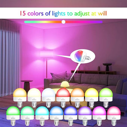 Rechargeable Smart Light Bulbs, with Remote E26/E27 LED Emergency Lightbulbs RGBCW Color with Timer Dimmable for Wall Wireless Sconce (Color : 1 Packs)