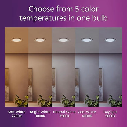 PHILIPS LED 60W Slim 6-inch Canless Downlight 2-Pack Selectable White Multi-CCT 1000 Lumen (11.5W = 60W) Dimmable No Housing Required