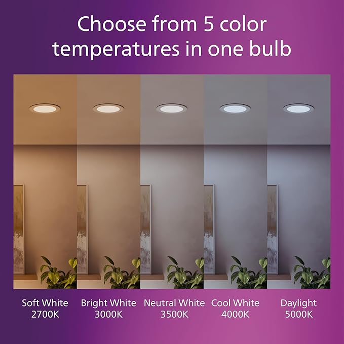 Philips LED 60W Slim 6-inch Canless Downlight 24-Pack Selectable White Mult-CCT 1000 Lumen (12.5W = 60W) Dimmable No Housing Required