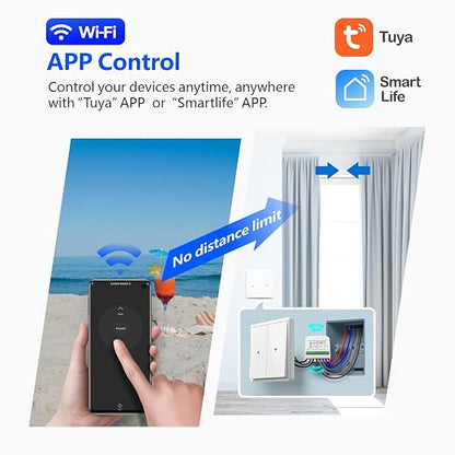 DieseRC WiFi Smart Roller Shutter Controller Module, Tuya APP WiFi Control Compatible with Alexa/Google Home APP Control and Manual Switch, Electric Motor Switch