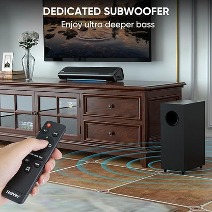 Saiyin Sound Bar with Subwoofer, Home Theater Surround System for TV PC