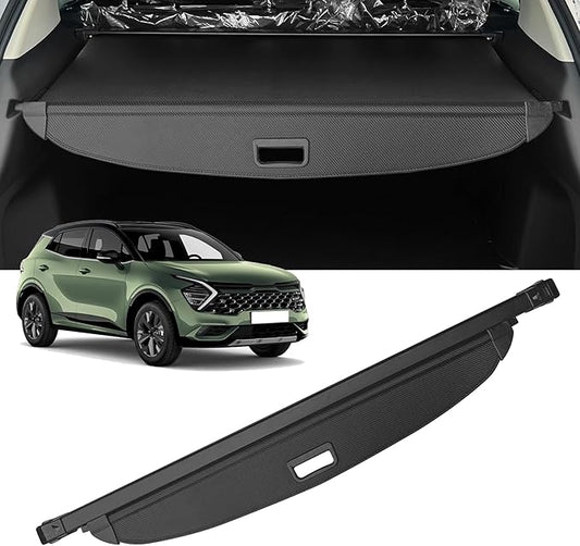 AUXKO Retractable Cargo Cover for Kia Sportage 2026-2023, Trunk Cargo Cover Luggage Security Shade Cover for 2026 2025 Kia Sportage Shielding Shade Anti-Peeping Luggage Privacy Screen, Carbon Fiber