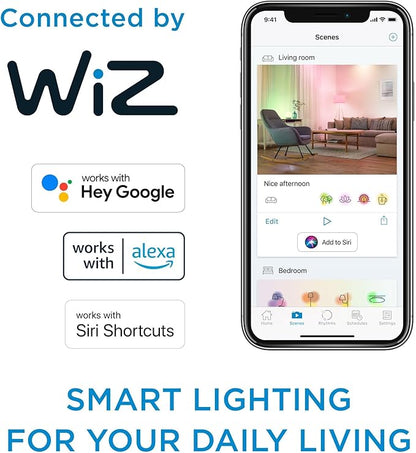 Philips Smart 100W A23 LED Light Bulbs 4-Pack - Connects to Your Wi-Fi - E26- Control with Voice or App + Activate with Motion - Matter Compatible