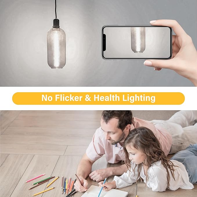 11.8IN 1000LM 5000K Daylight White Light Bulbs E26 Base, T10 T9 Edison Bulbs Dimmable 8W, AC 120V 100 Watt Equal Filament Bulb, Vintage Clear Glass Long Tubular LED Bulb, UL Certified - 2Pack