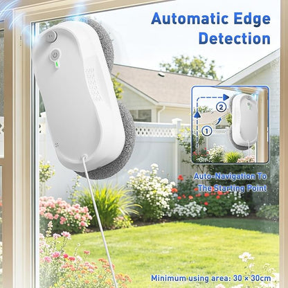KKI Window Cleaning Robot,Upgraded Window Cleaner Robot, Auto-Dual Spray, Max 3200pa,3 Cleaning Modes & Edge Detection, Remote Control for High-Rise Windows, Glass Door,5Sets Cloths