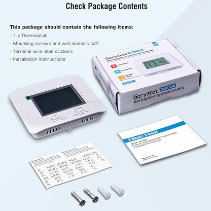 Upgraded Multi-Stage Non-Programmable Thermostats for Home 2 Heat/2 Cool, with Temperature & Humidity Monitor and Large Green LCD