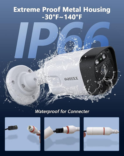 4K POE Wired Outdoor Home Security Camera System Surveillance Cameras