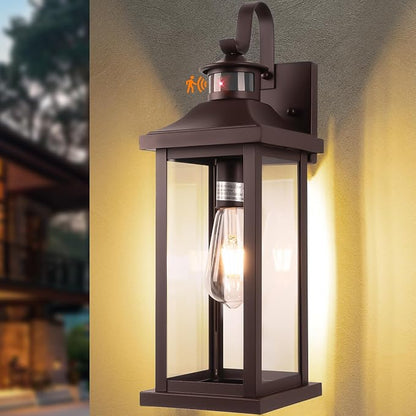 18 Inch Oil Rubbed Bronze Motion Sensor Outdoor Wall Lantern
