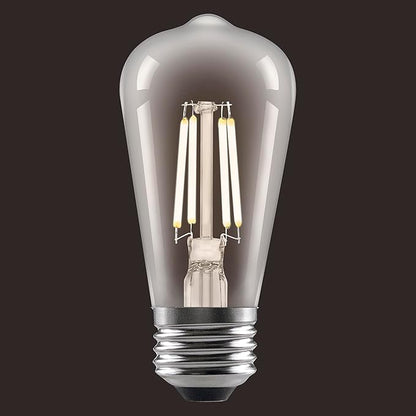 Sylvania ST15 Clear LED White Filament Bulb, 5.5W, Dimmable, 500 LMS, Medium Base, 2700K, Soft White - 2 Pack (42268)