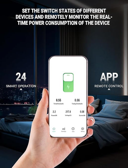 WiFi Smart Circuit Breaker 1P+N, 24-Hour Energy Monitoring, DIN Rail Mount, Smart Life/Tuya APP Remote Control & Voice Control Compatible with Alexa/Google Assistant (1-63A)