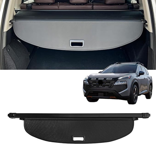 AUXKO Retractable Cargo Cover for Nissan Rogue 2025-2021, Trunk Cover Luggage Security Cover for 2024 2025 Rogue Shielding Shade Anti-Peeping Luggage Privacy Screen, Carbon Fiber(Not for Rock Creek)
