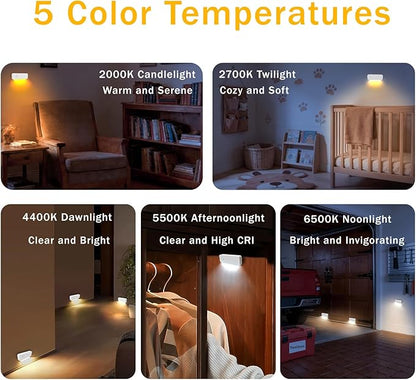 ROOKIELEDS Smart Sync Motion Sensor Night Light, Rechargeable Stair Lights with Multi-Light Linkage, Portable Nightlight for Stairs, Hallways, Garages, Bedrooms(3)