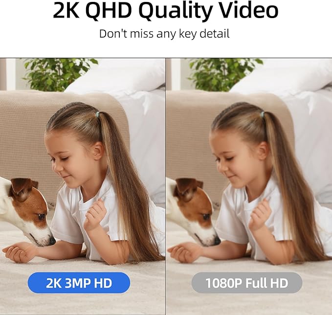 Hawkray 360° 2K 3MP Security Camera Indoor,2.4/5GHz WiFi Smart Motion Alert with AI & 911 Connect,Color Night Vision,355° Pan 60° Tilt,Two-Way Talk
