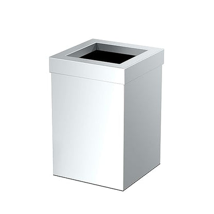 Gatco Small Bathroom Trash Can With Lid, Square 3 Gallon Stainless Steel Wastebasket, Under Sink, Chrome, For Bathroom, Bedroom, Office (1913)