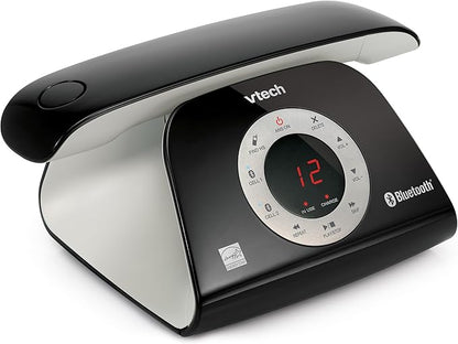 VTech VS122 DECT 6.0 Retro Design Cordless Phone with Answering System, Smart Call Blocker and Bluetooth Connect to Cell Full-Duplex Speakerphone Landline Phone for Home Office