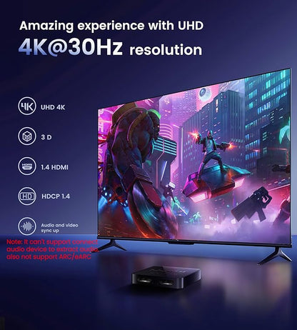 avedio links HDMI Splitter 1 in 2 Out [w/ 4 Ft Hdmi Cable]Not for Extended Display-Mirror Same Screen Only, 4K 1x2 HDMI Splitter 1 to 2 for 3D 1080P@60Hz, Copy 1 Source to 2 Displays at The Same Time