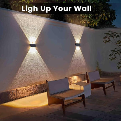 Fence Lights Solar Powered, 12-Pack Solar Fence Lights Up/Down Flexible Buttons, IP67 Waterproof for Outdoor, 100LM Bright, Auto Dusk to Dawn for Wall/Stairs/Yard/Railing/Deck/Pathway (Warm White)