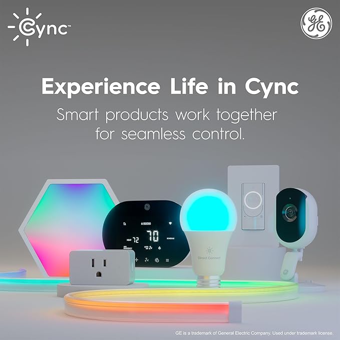 Cync GE Reveal Smart LED Recessed Downlight, Color Changing WiFi Light, Matter Compatible, Compatible with Alexa and Google Home, 6in, 2-Pack