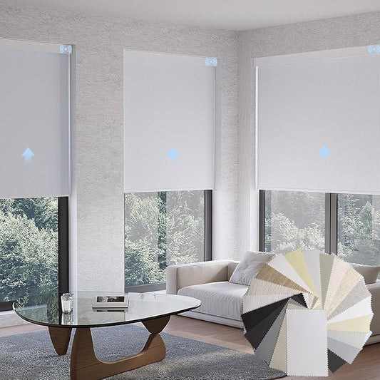 Motorized Blinds with Remote, Blackout Smart Blinds for Windows Automatic Shades Compatible with Alexa, Motorized Shades Customized for Bedroom Home Office (Multicolor Fabric Sample)