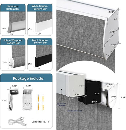 SmartWings Motorized Blinds Dual-Sided Cordless Smart Blackout Shades, Custom Size, Rechargeable Battery, Work with Matter/Apple HomeKit, Alexa, Thread/Zigbee, Remote Optional, Bouvardia Medium Grey