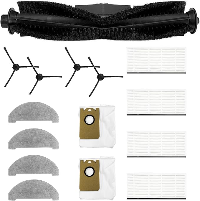 Replacement Kit 15 PCS Robot Vacuum Cleaner Accessories for Honiture Q6 Pro/Laresar L6 Pro, Main Brush/Side Brush/Filters/Pads/Dust Bag