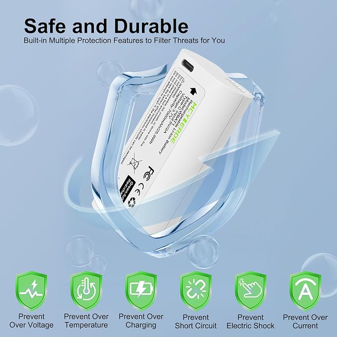 2-Pack WBAT1 Replacement Battery, Upgraded 7000mAh USB-C Removable Battery Pack for WYZE Cam Pro 2K Camera
