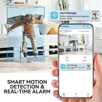 4K Indoor Mini WiFi Hidden Camera:with Motion Alerts&Night Vision(black)