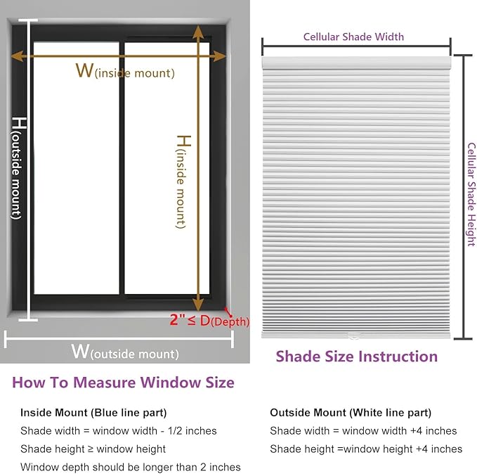 Changshade Custom Blinds Cellular Shades Blackout Cordless for Indoor Windows, Honeycomb Blind Room Darkening Black Out Shade for Bedroom, Bathroom, Nursey, Heat Light Blocking Easy Install, Beige