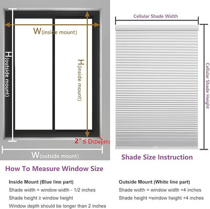 Changshade Custom Blinds Cellular Shades Blackout Cordless for Indoor Windows, Honeycomb Blind Room Darkening Black Out Shade for Bedroom, Bathroom, Nursey, Heat Light Blocking Easy Install, Beige