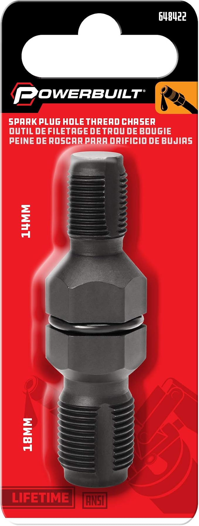 Powerbuilt 14mm & 18mm Spark Plug Hole Rethreader Tool, Repairs Damaged Spark Plug Threads, Fits 13/16-Inch Socket - 648422