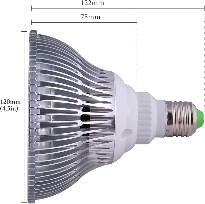 ABI 12W LED PAR38 Grow Light Bulb for Veg and Flower (Red 620-630nm, Deep Red 660nm, and Blue 450-460nm)